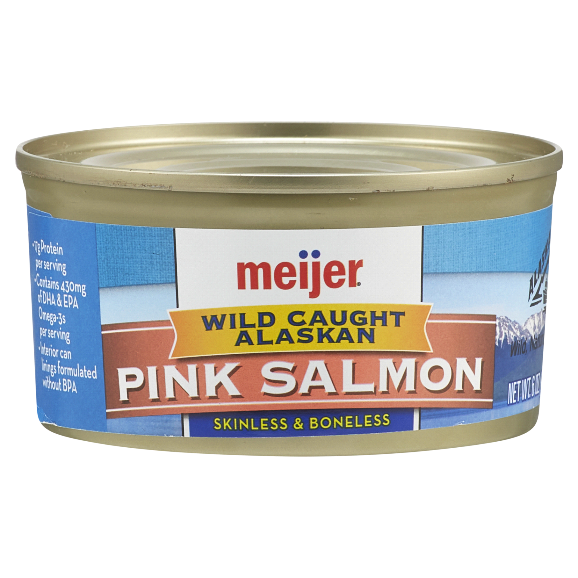 slide 1 of 1, Meijer Wild Caught Alaskan Skinless & Boneless Pink Salmon, 6 oz