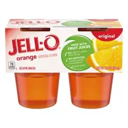 Jell-O Original Orange Artificially Flavored Ready-to-Eat Gelatin Snack Cups, 4 ct Cups