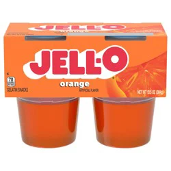 Jell-O Original Orange Artificially Flavored Ready-to-Eat Gelatin Snack Cups, 4 ct Cups