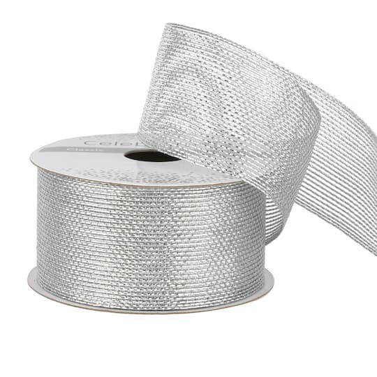 slide 1 of 4, 1.5" X 3yd. Metallic Mesh By Celebrate It, 1.5 in x 3 yd