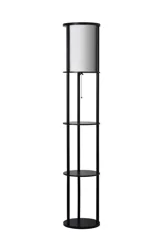 ROOM & RETREAT Rr Floor Lamp 3 Shelf, 62.75" Black