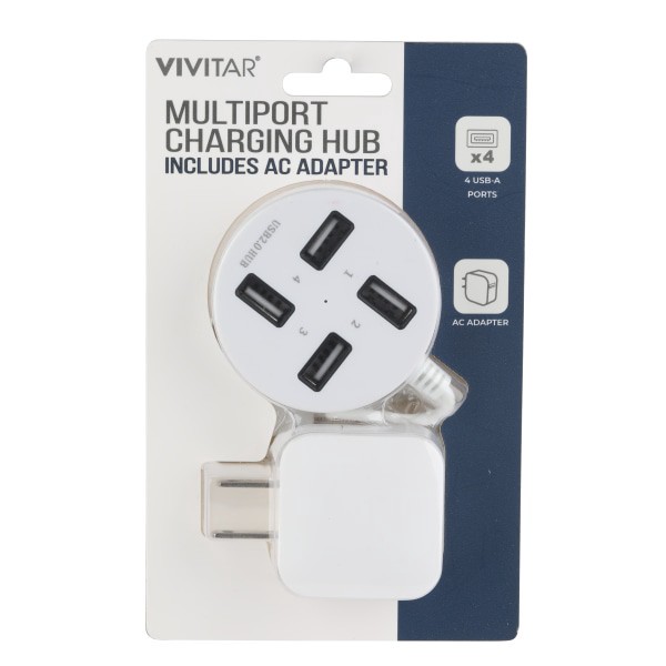 slide 1 of 2, Vivitar Multiport Charging Hub, White, Nil7003-Noc-Stk-24, 1 ct