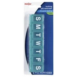 Meijer 7-Day Locking Pill Reminder, Large, 1 Ct