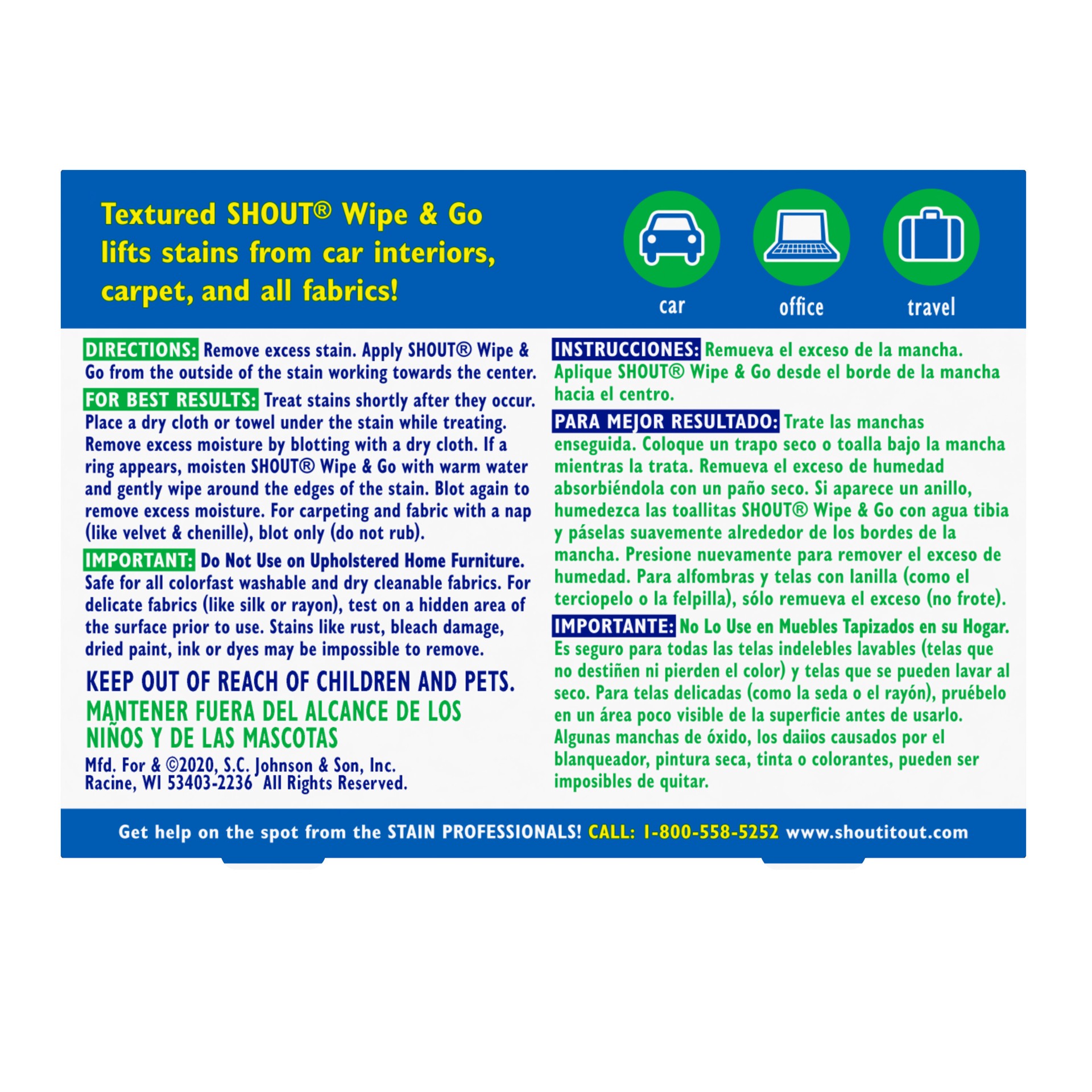 slide 3 of 4, Shout Wipe & Go Instant Stain Remover Wipes 12 ea, 12 ct