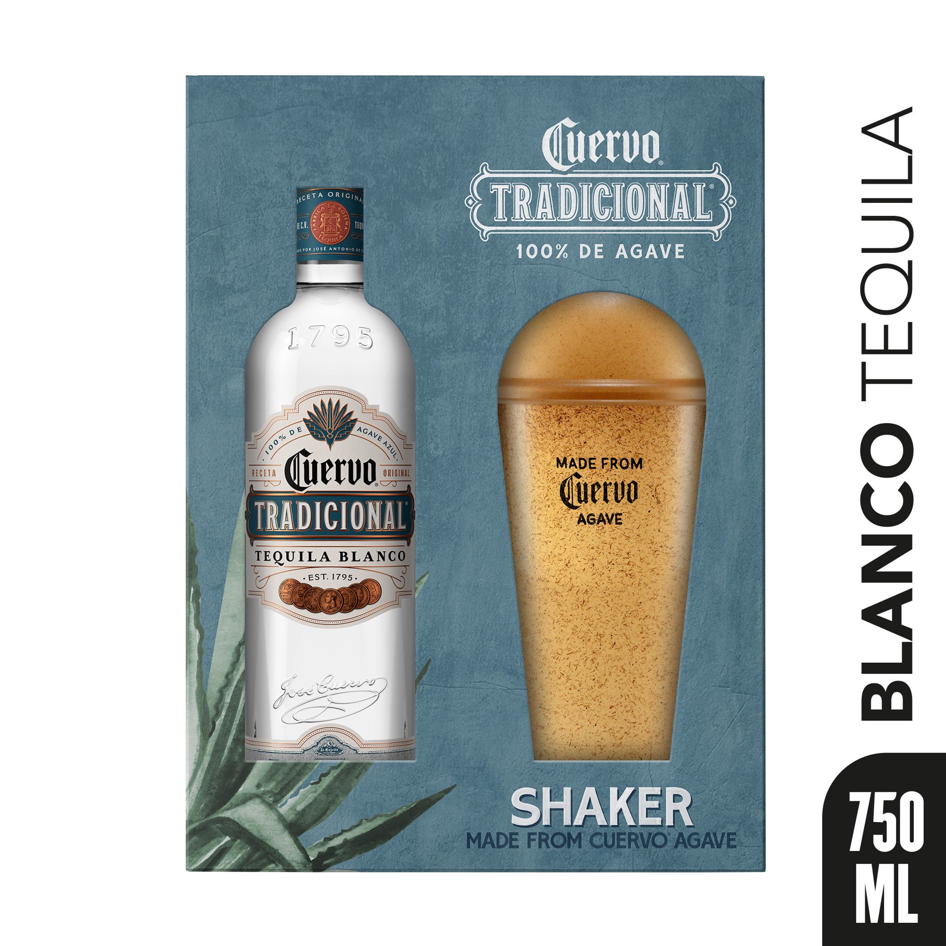 slide 6 of 10, Jose Cuervo Plata Teq W.Shaker, 750 ml