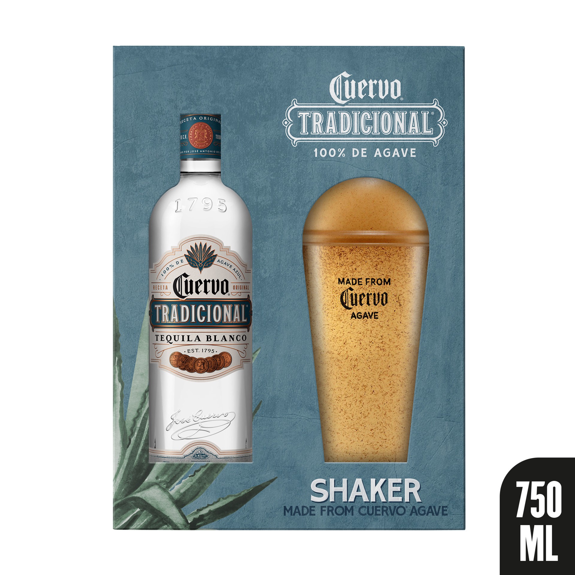 slide 3 of 10, Jose Cuervo Plata Teq W.Shaker, 750 ml