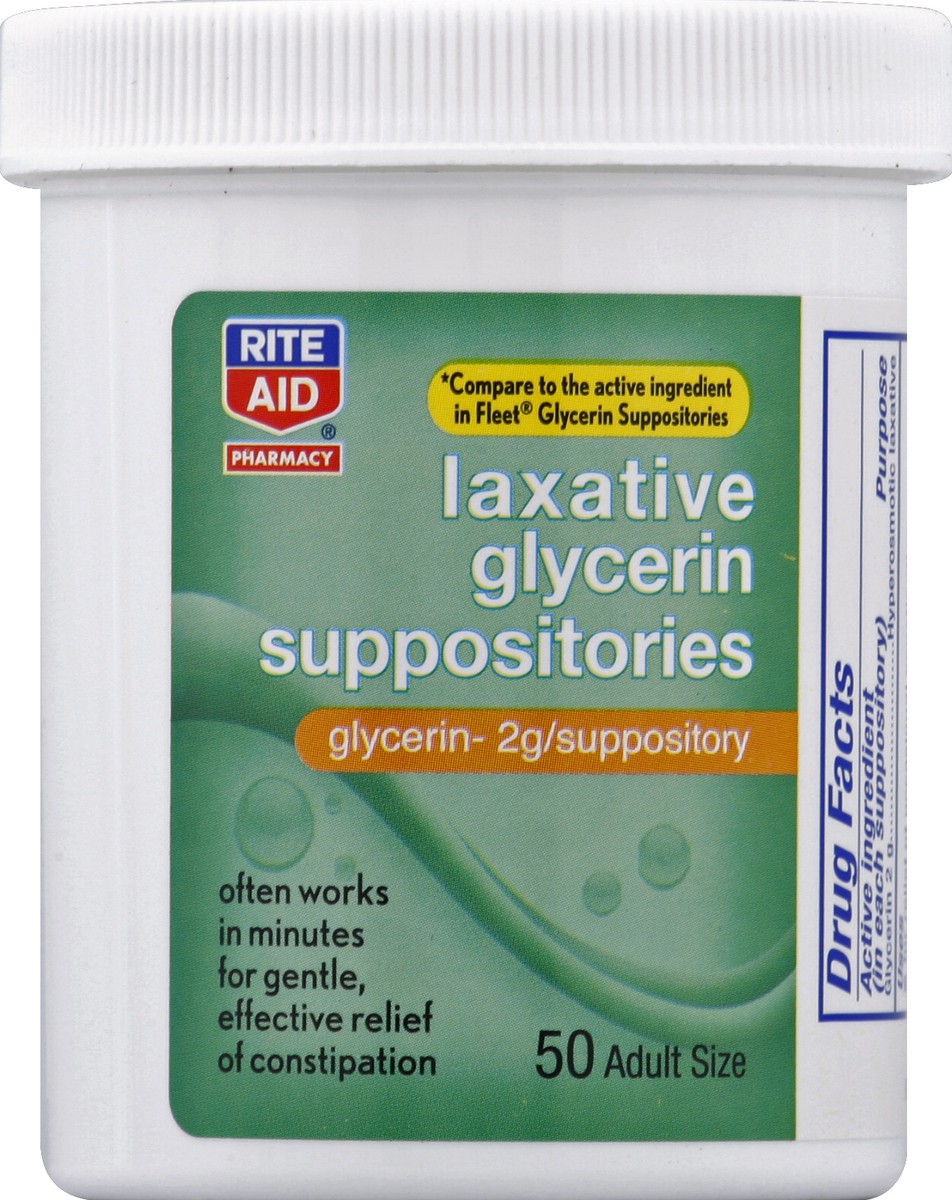 slide 2 of 3, Rite Aid Ra Lax Supp Gly, 50 ct