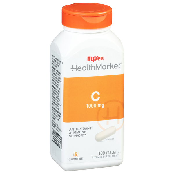 slide 1 of 1, Hy-Vee HealthMarket C-1000 Dietary Supplement Caplets, 100 ct