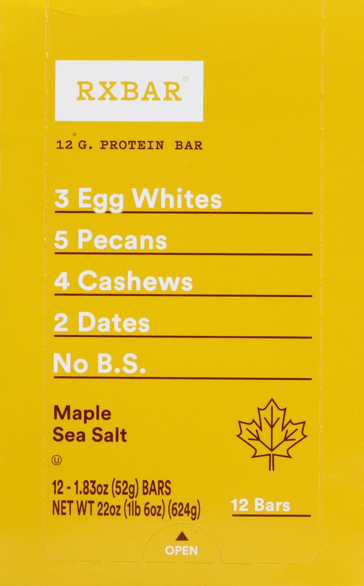 slide 6 of 6, RXBAR Protein Maple Sea Salt Bars, 22 oz