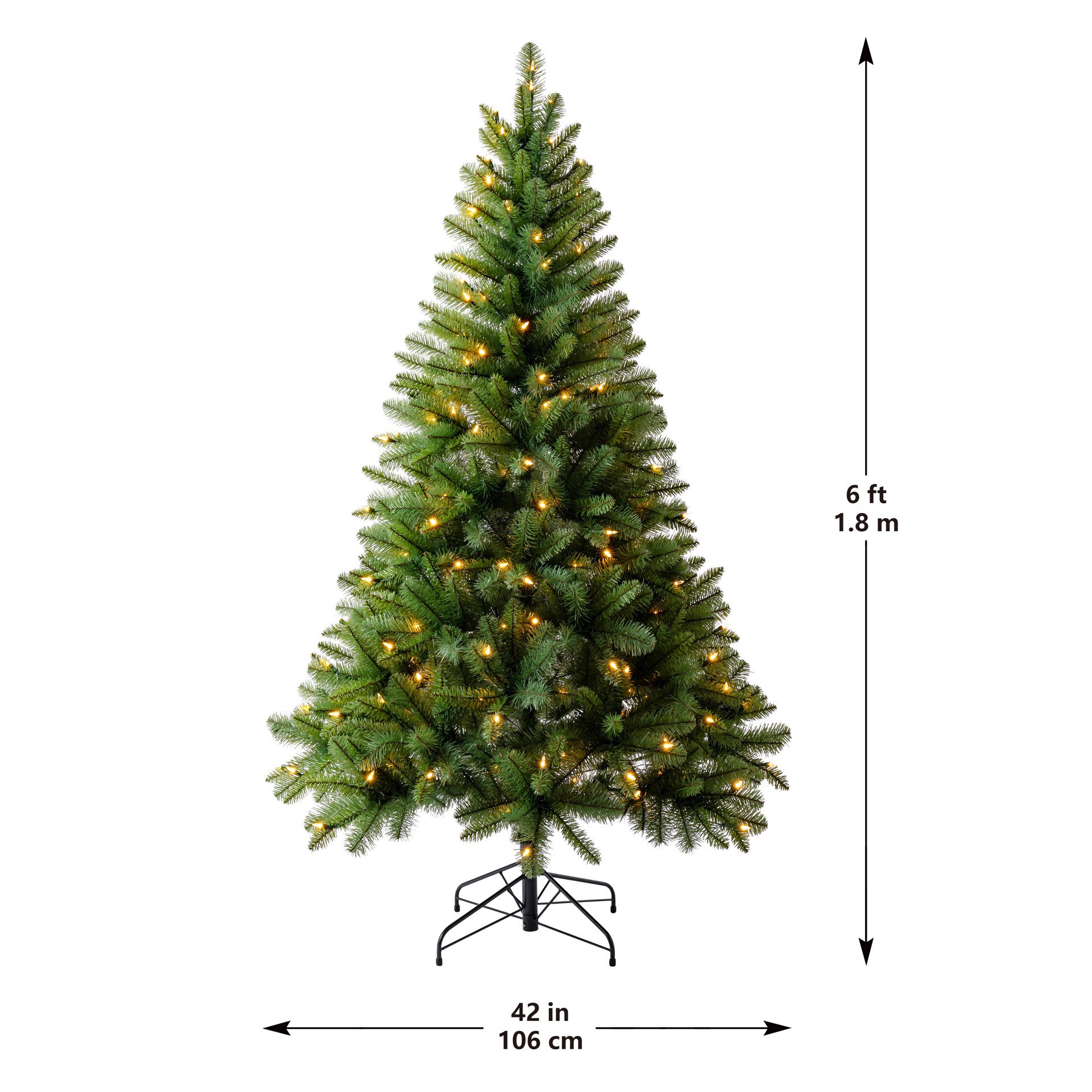 slide 5 of 8, 6ft. Pre-Lit Windham Spruce Artificial Christmas Tree, Warm White Led Lights By Ashland, 6 ft