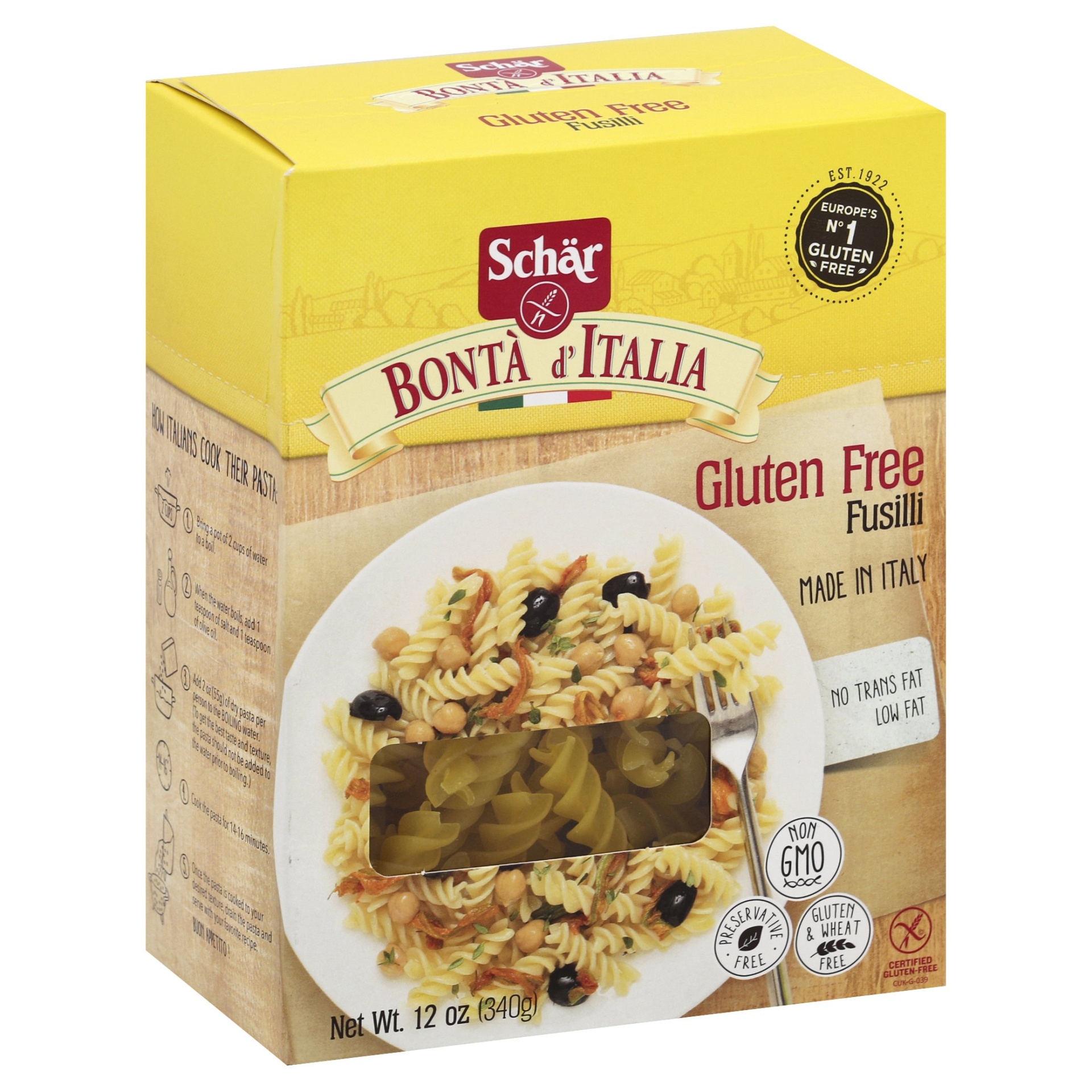slide 1 of 1, Bontá d'Italia Gluten-Free Fusilli Pasta, 12 oz