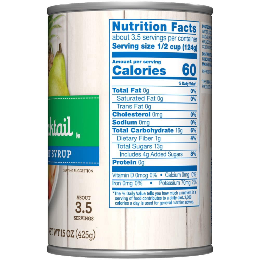 slide 2 of 4, Kroger Fruit Cocktail In Extra Light Syrup, 15 oz