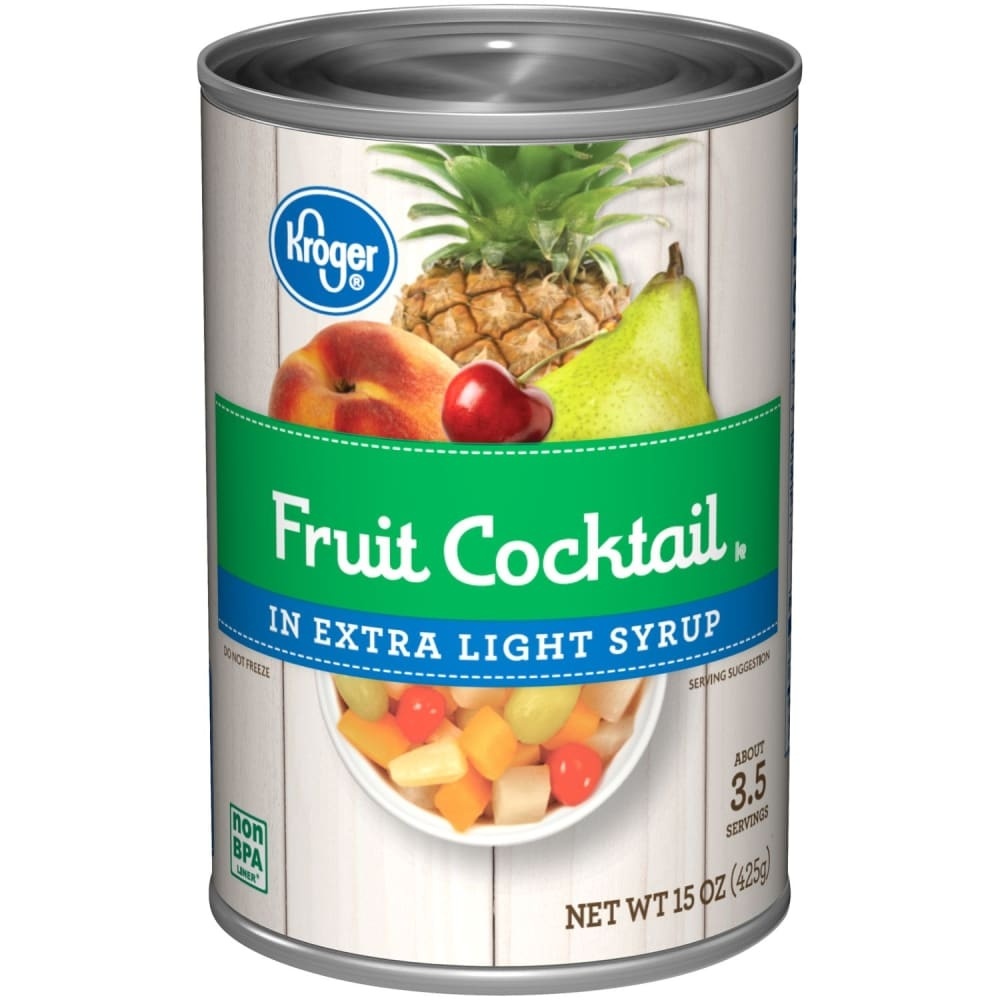 slide 1 of 1, Kroger Fruit Cocktail In Extra Light Syrup, 15 oz