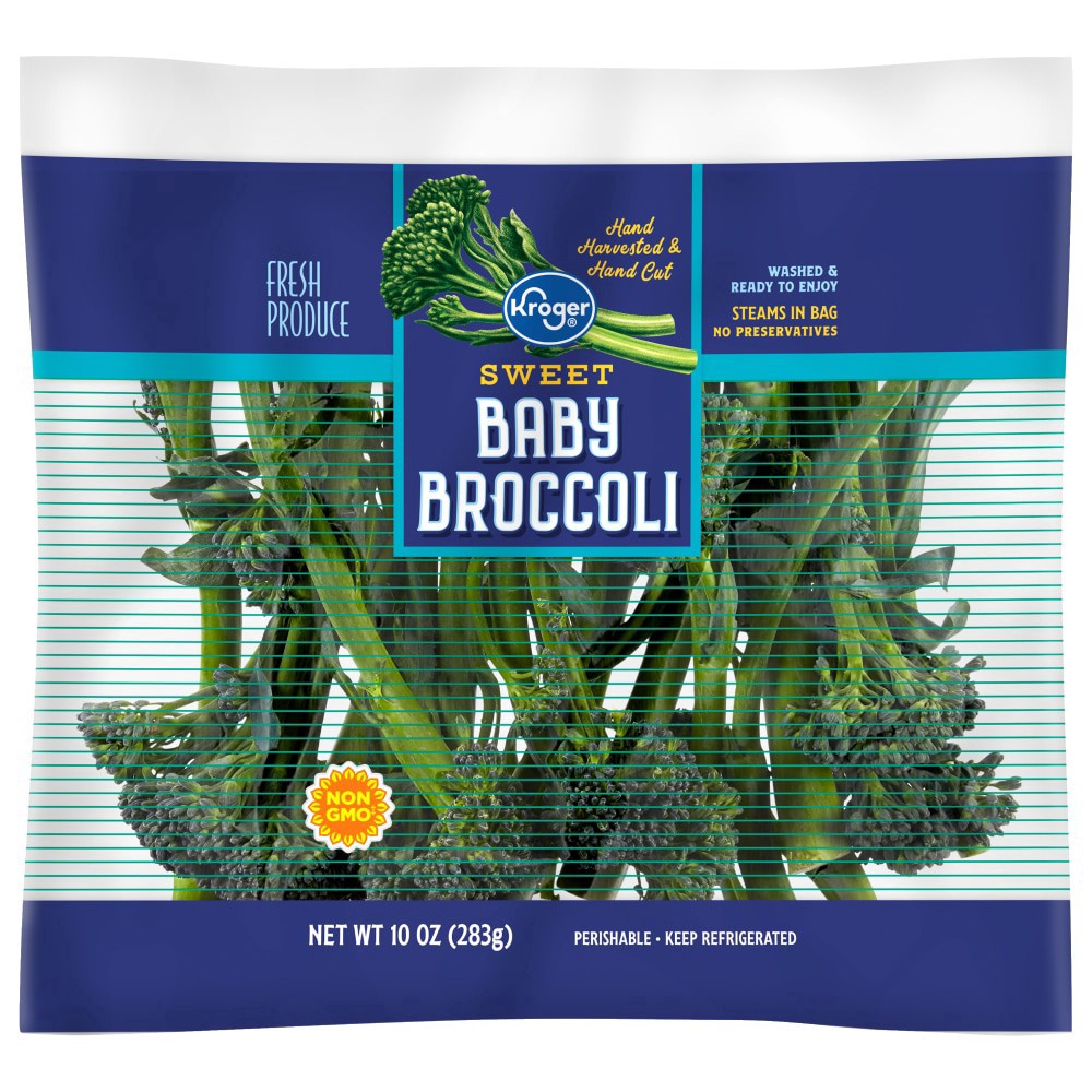 slide 2 of 2, Kroger Sweet Baby Broccoli, 10 oz