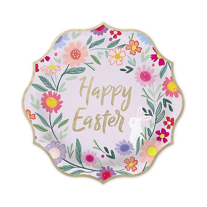 slide 1 of 1, Gartner Studios Happy Easter'' Foil Lunch Plates'', 10 ct