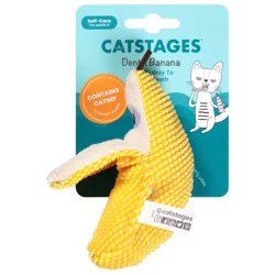 Petstages Dental Banana Catnip Filled Cat Toy