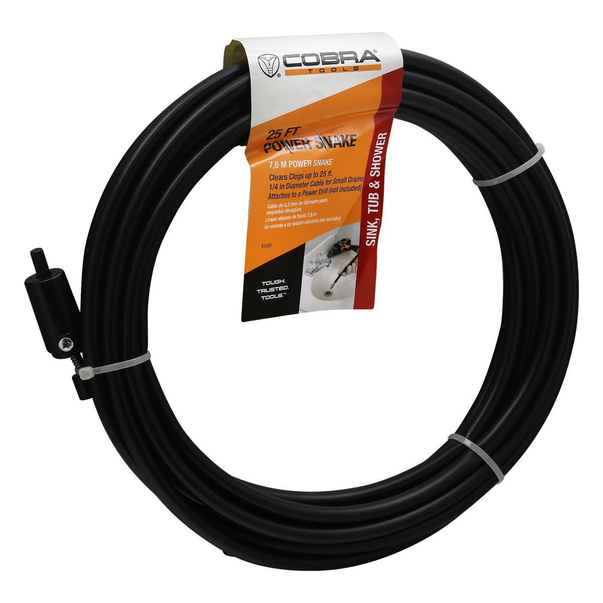 slide 4 of 4, Auger Pwr Snake 1/4x25, 1 ct