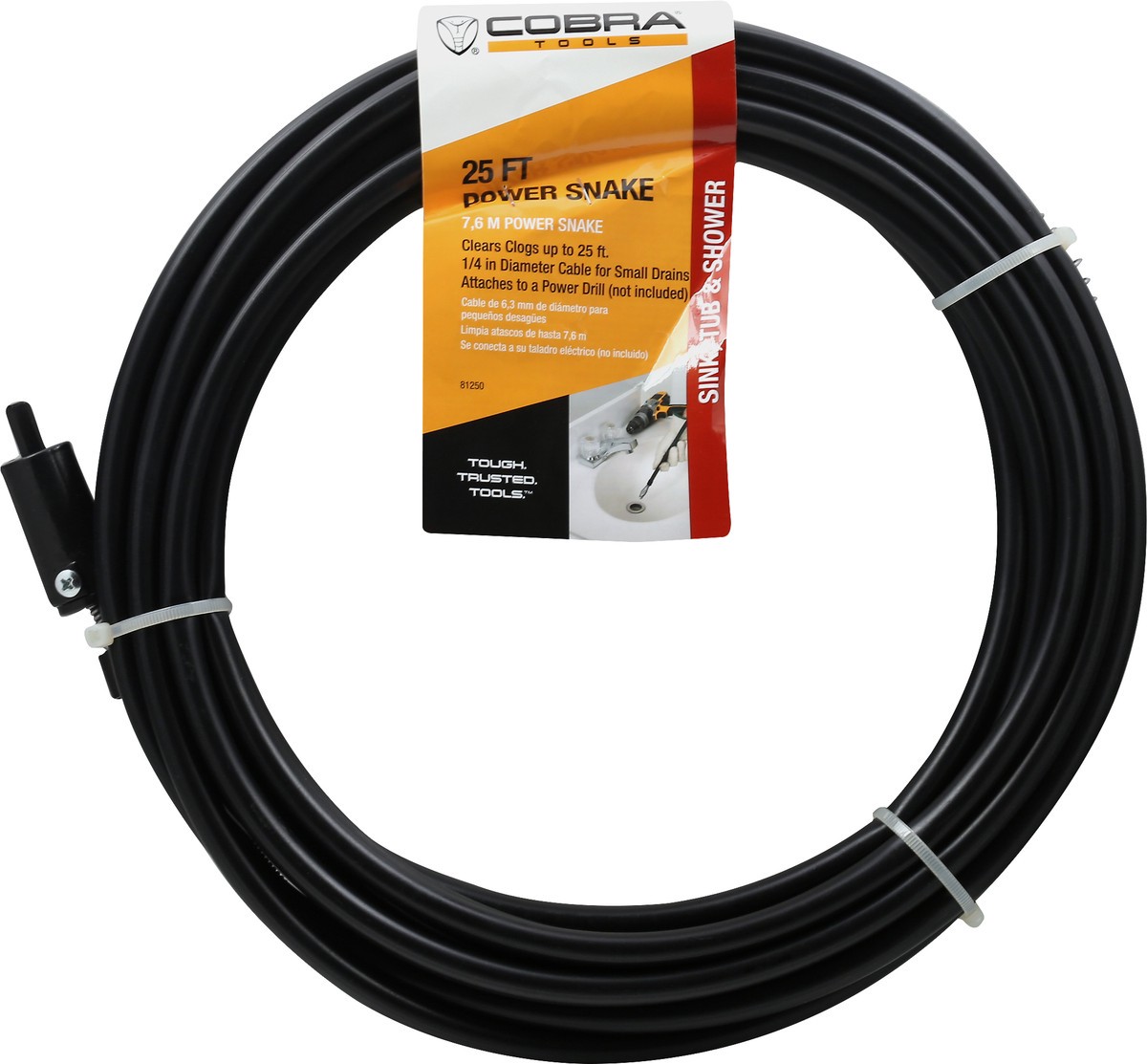 slide 1 of 4, Auger Pwr Snake 1/4x25, 1 ct