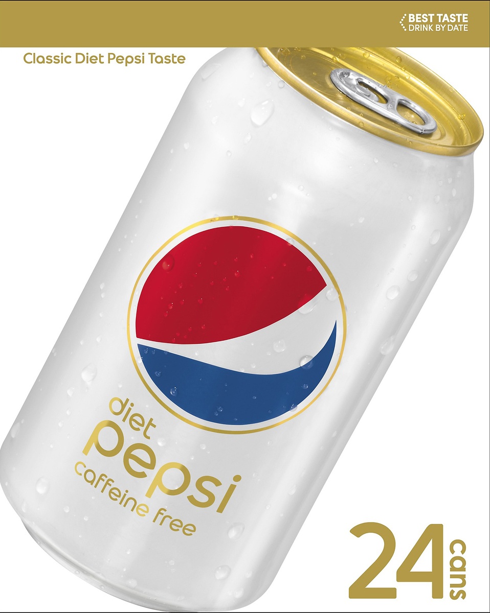 slide 4 of 5, Diet Pepsi Caffeine Free Soda, 24 ct; 12 fl oz