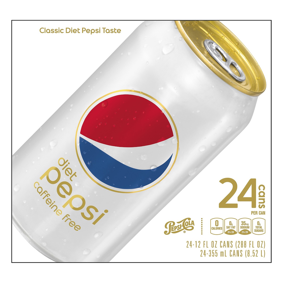 slide 1 of 5, Diet Pepsi Caffeine Free Soda, 24 ct; 12 fl oz