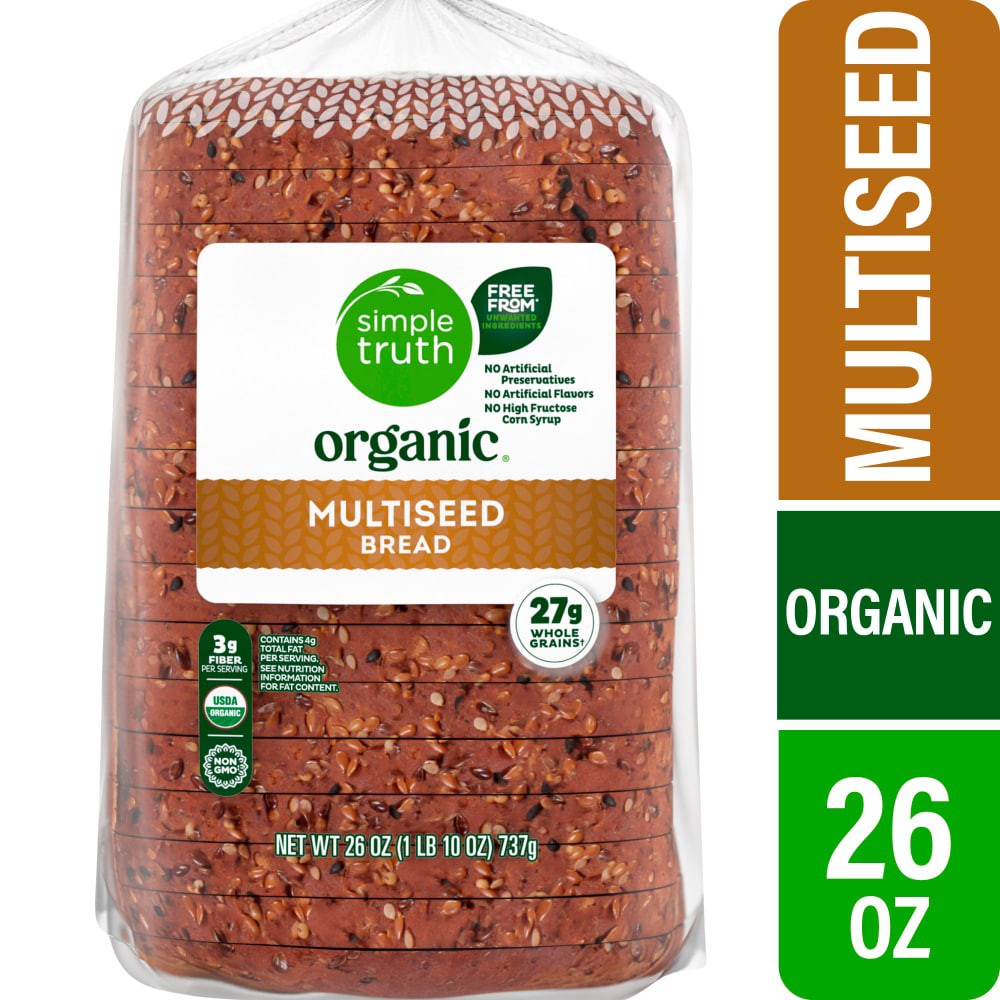 slide 1 of 1, Simple Truth Organic Multiseed Bread, 26 oz