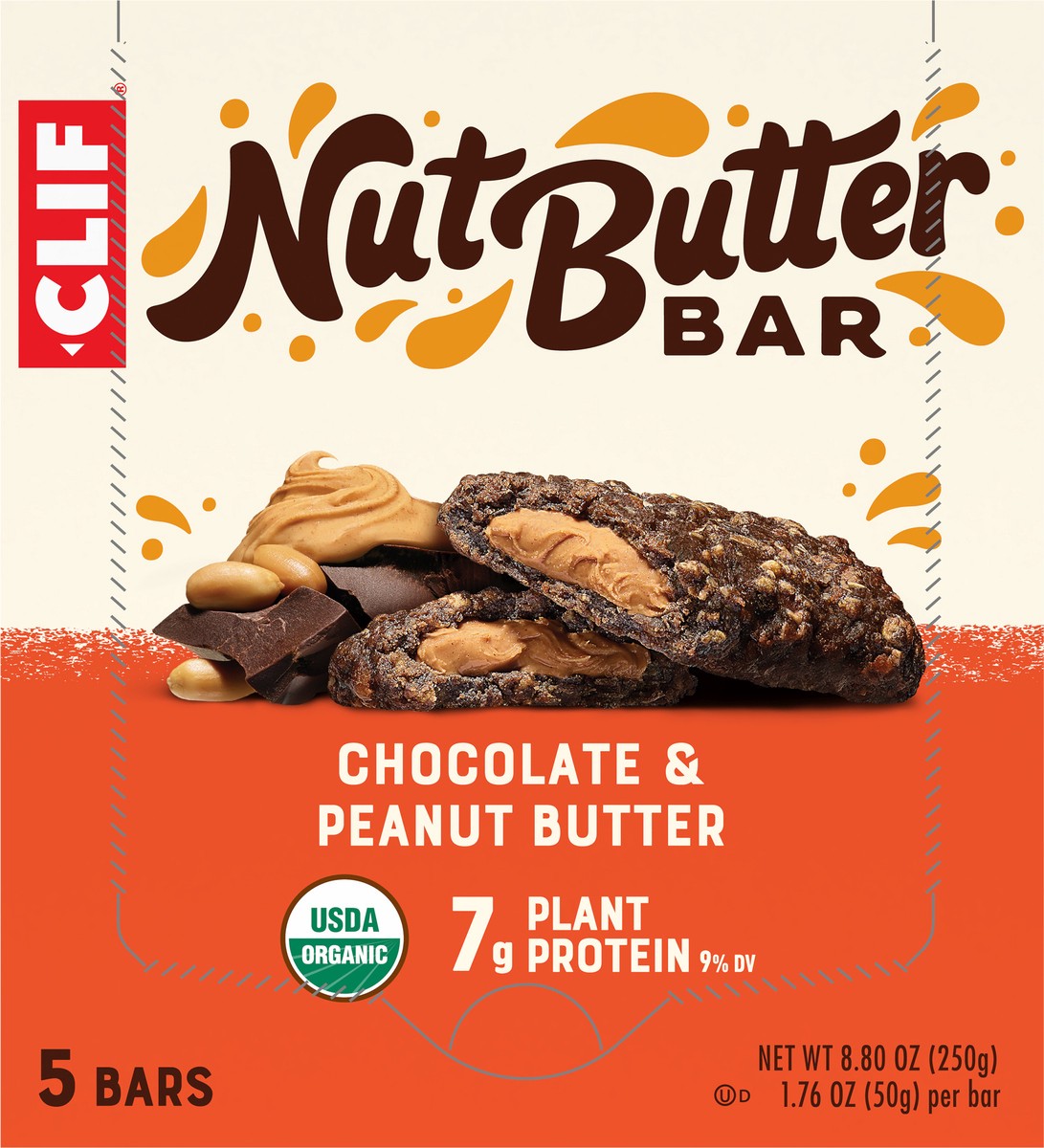 slide 9 of 9, Clif Nut Butter Chocolate & Peanut Butter Snack Bars, 5 ct; 1.76 oz