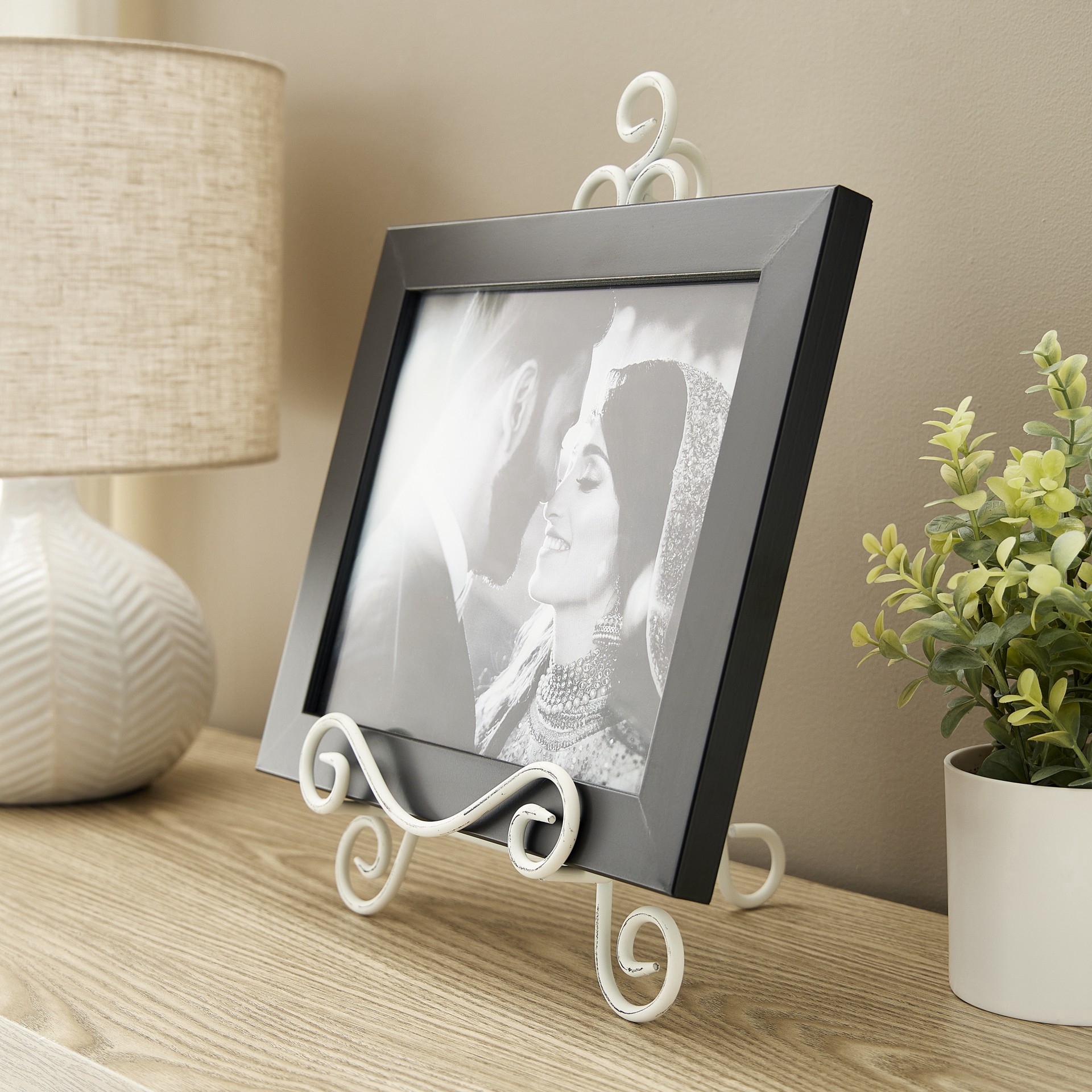 slide 2 of 2, Distressed White Table Easel By Studio Decor, 14 in