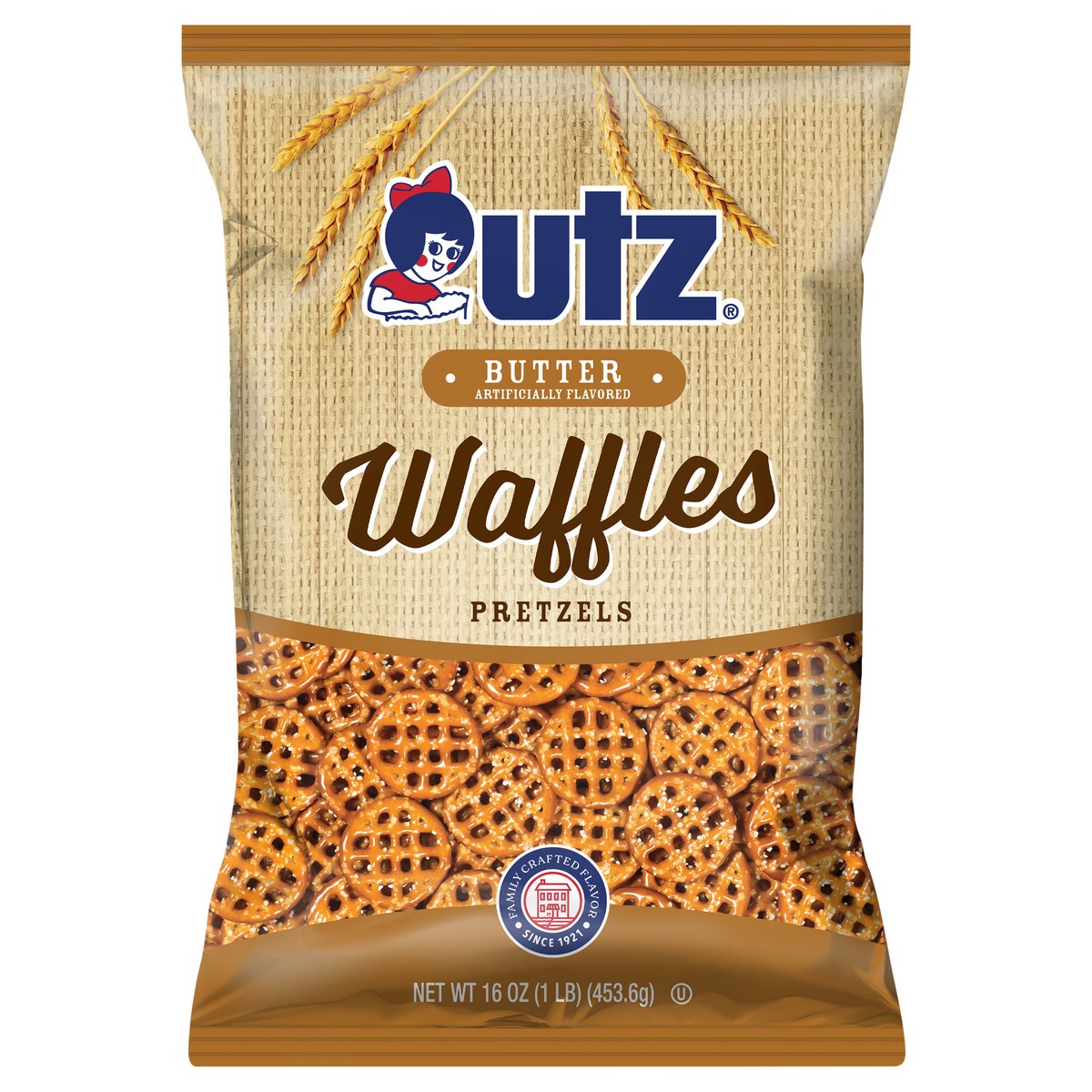 slide 1 of 7, Utz 16 oz Utz Butter Waffles Pretzels, 16 oz