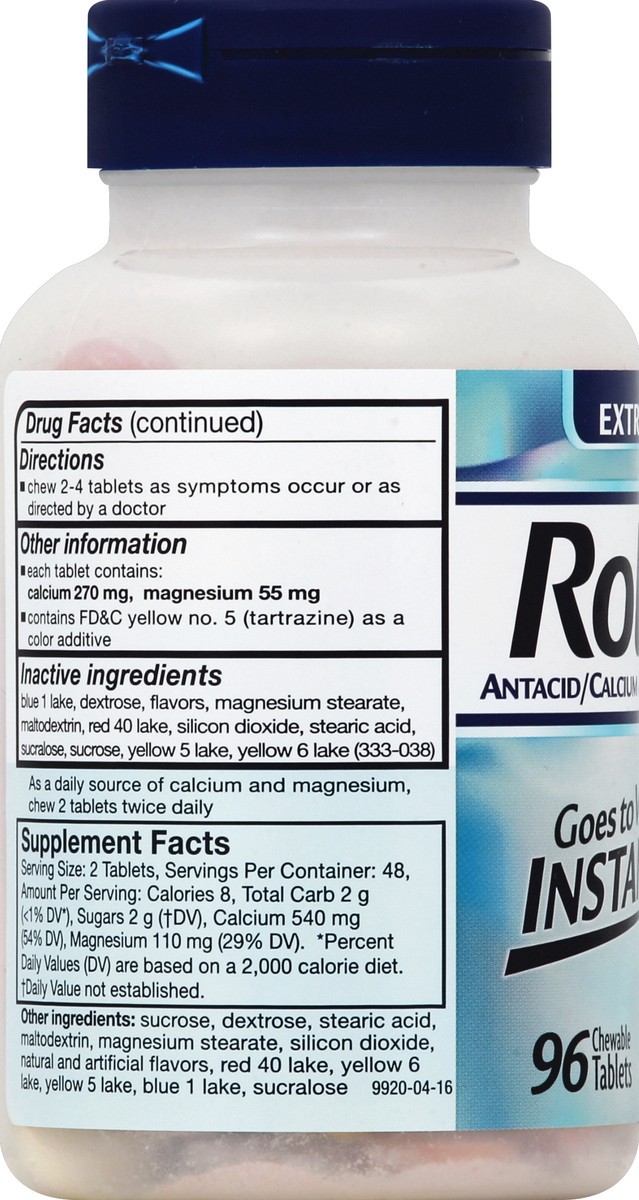 slide 4 of 6, Rolaids Extra Strength Antacid Fruit Tablets, 96 ct