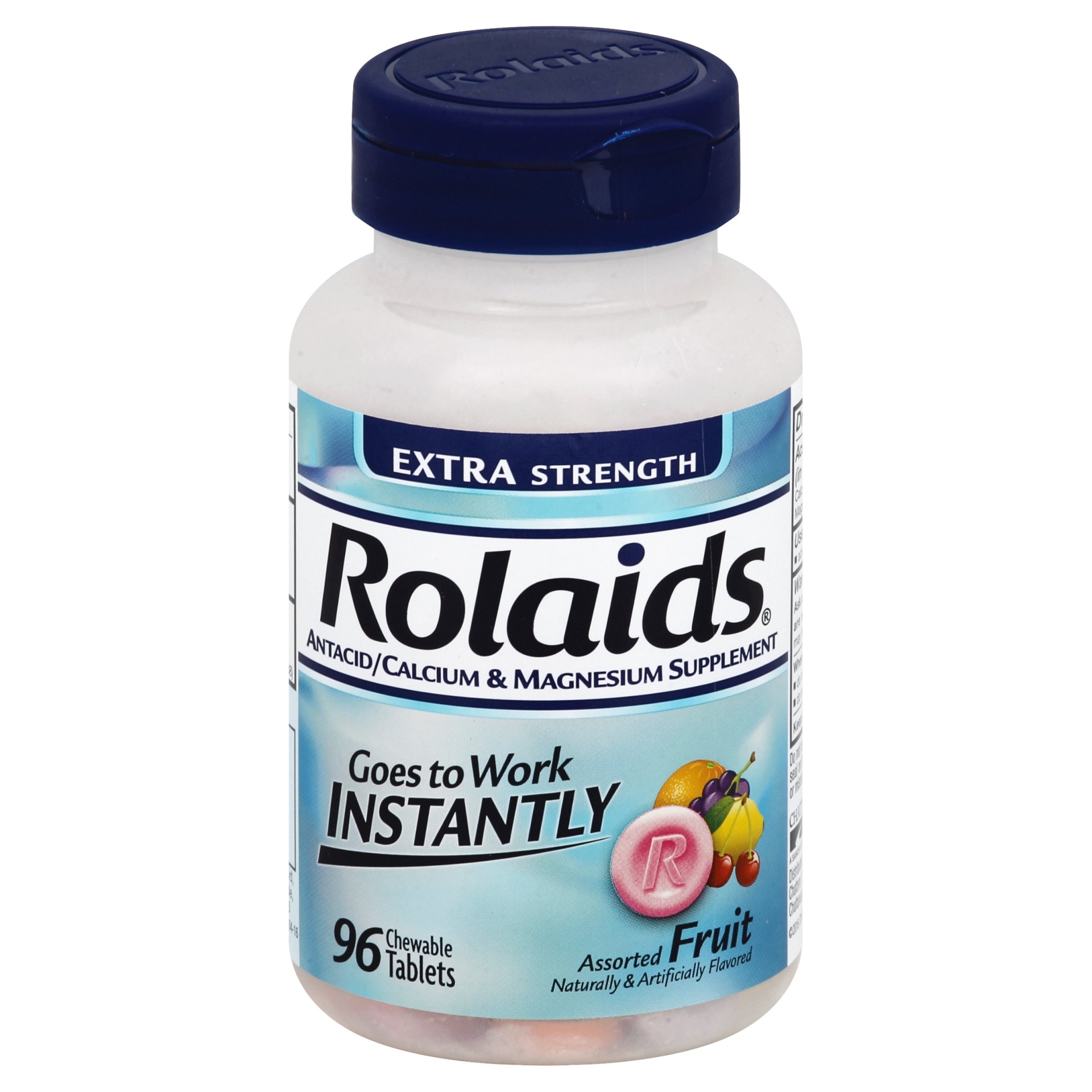 slide 1 of 1, Rolaids Extra Strength Antacid Fruit Tablets, 96 ct