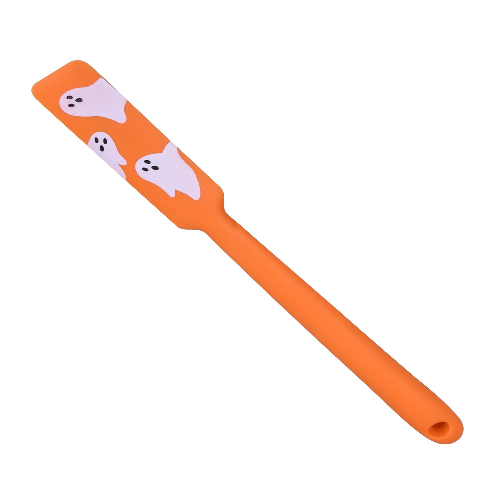 slide 4 of 4, Mini Orange Ghost Silicone Jar Spatula By Makery, 8 in