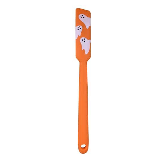 slide 1 of 4, Mini Orange Ghost Silicone Jar Spatula By Makery, 8 in