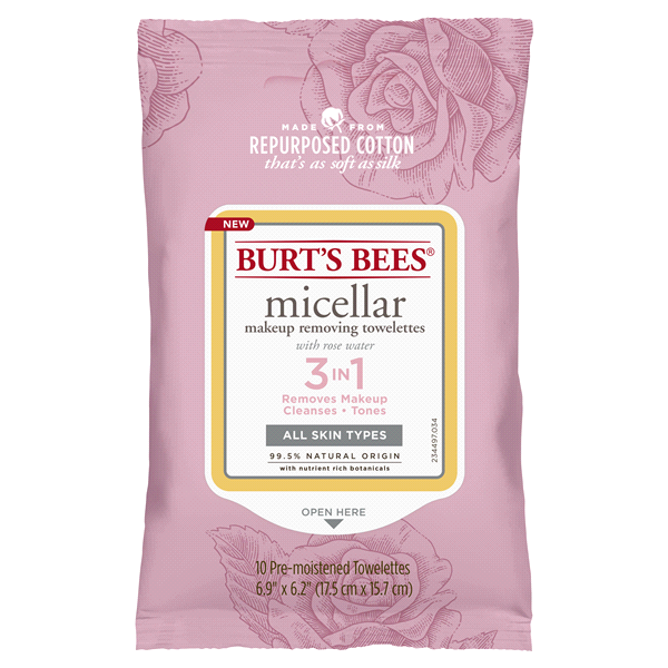 slide 1 of 1, Burt's Bees Rose Micellar Towelettes, 10 ct