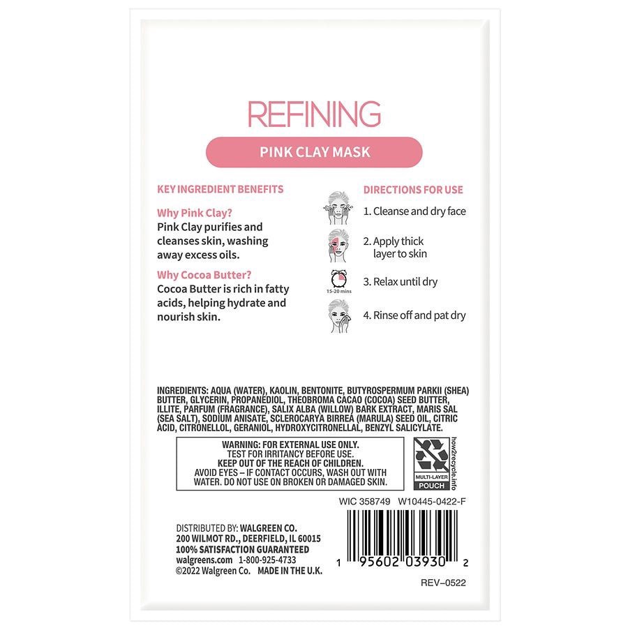 slide 2 of 2, Walgreens Refining Pink Clay Mask, 0.5 fl oz