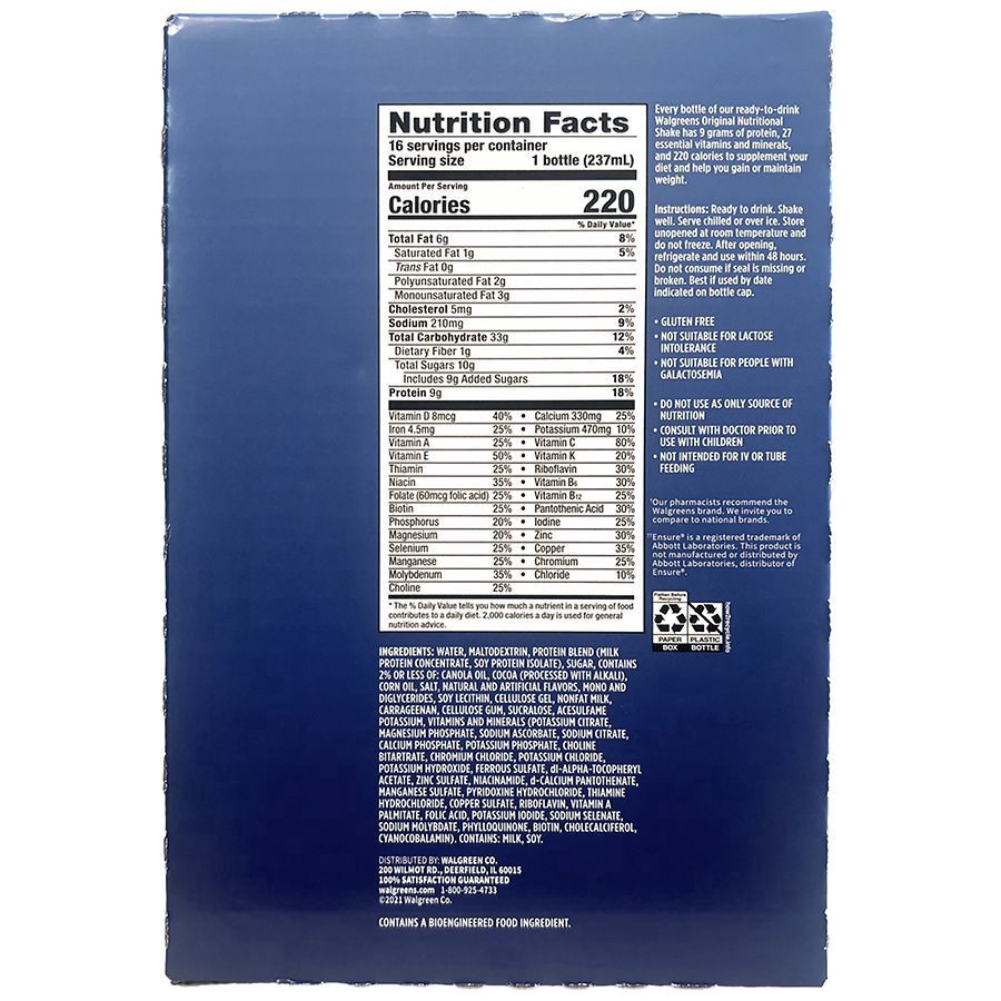 slide 3 of 5, Walgreens Regular Nutritional Shake, 16 ct; 8 oz