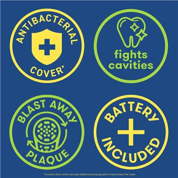 slide 5 of 29, Firefly Clean N' Protect, Sonic the Hedgehog Toothbrush with 3D Antibacterial Cover, Premium Soft Bristles, Anti-slip Grip Handle, Battery Included, Ages 3+, 1 Count, 1 ct