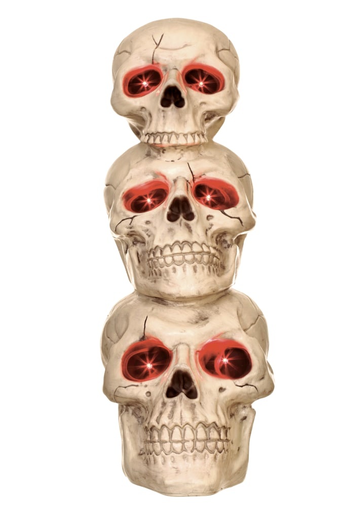 slide 1 of 1, Holiday Home Three-Stack Skull Totem, 1 ct