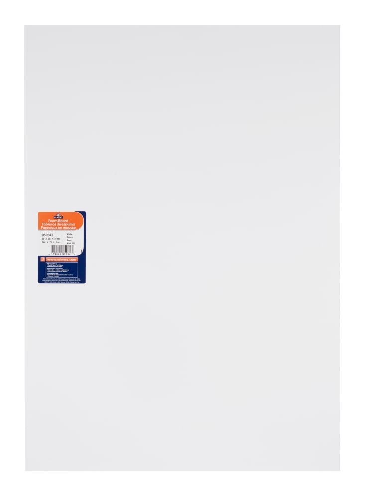 slide 1 of 1, Elmer's White Foamboard, 20 in x 28 in 