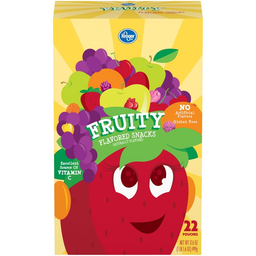 slide 1 of 1, Kroger Fruity Naturally Flavored Fruit Snacks, 22 ct; 0.8 oz