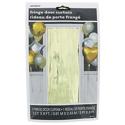 slide 1 of 1, Unique Industries Gold Fringe Door Curtain, 1 ct