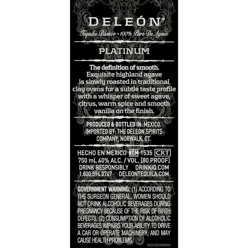 slide 2 of 4, Deleon Platinum Tequila, 750 ml