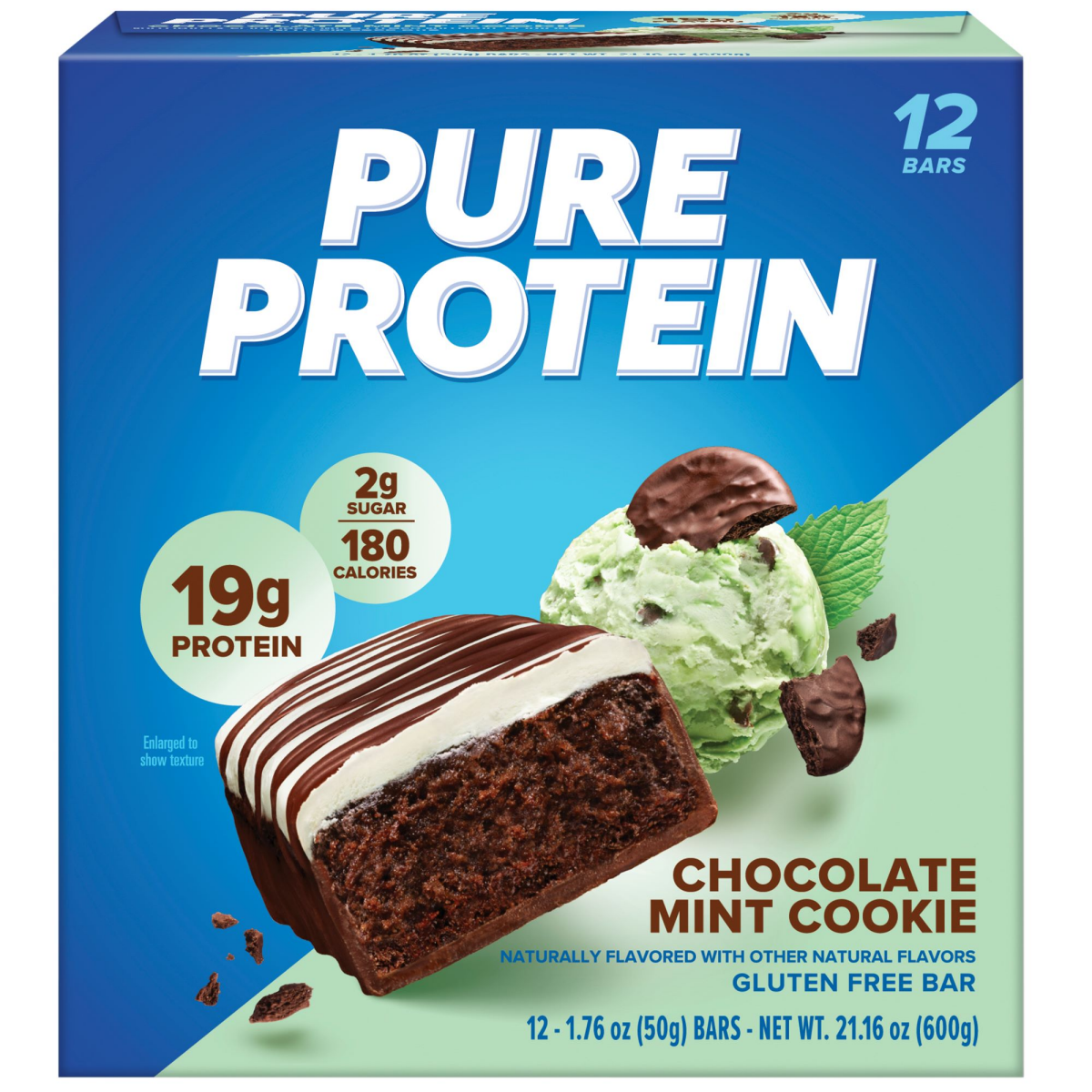 slide 1 of 1, Pure Protein Choc Mint Cookie Bar, 12 ct