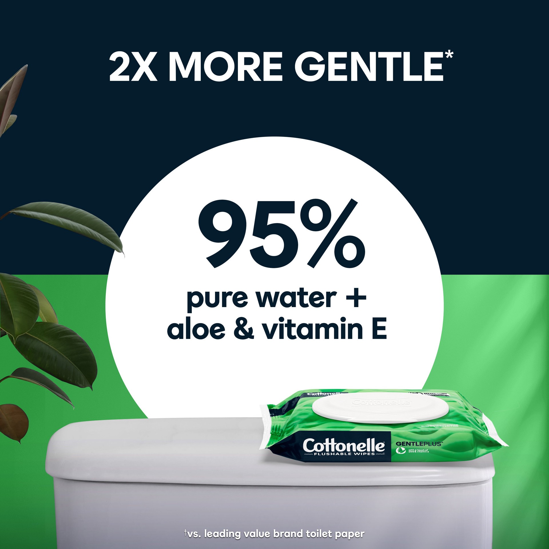 slide 4 of 5, Cottonelle GentlePlus Flushable Wet Wipes with Aloe & Vitamin E, Adult Wet Wipes, 8 Flip-Top Packs, 42 Wipes Per Pack (336 Total Wipes), 8 ct
