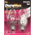 slide 1 of 1, Philips Flame Clear Bulbs, 2 ct