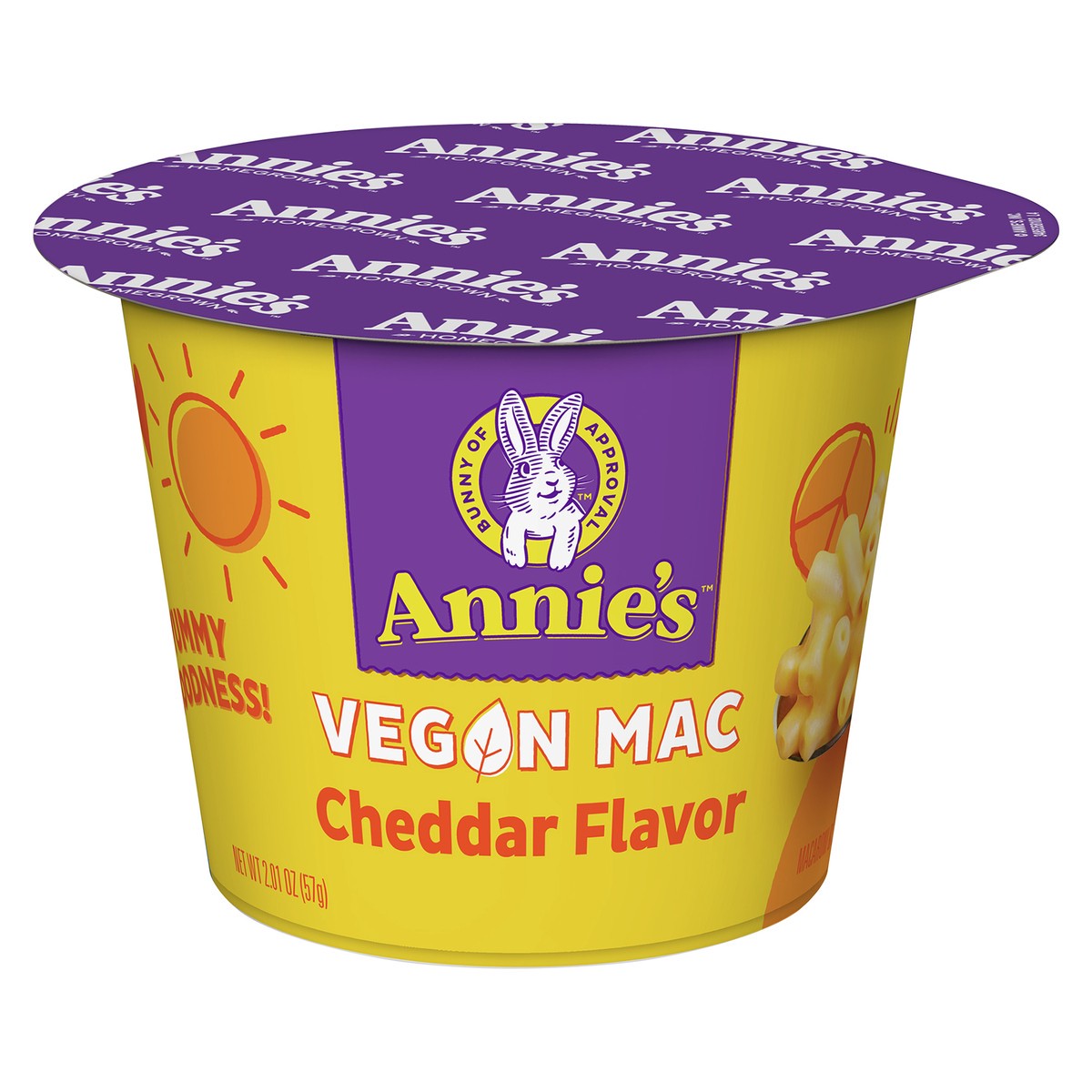 slide 1 of 9, Annie's Organic Vegan Cheddar Macaroni & Cheese, Microwavable, 1 cup, 2oz, 2.01 oz