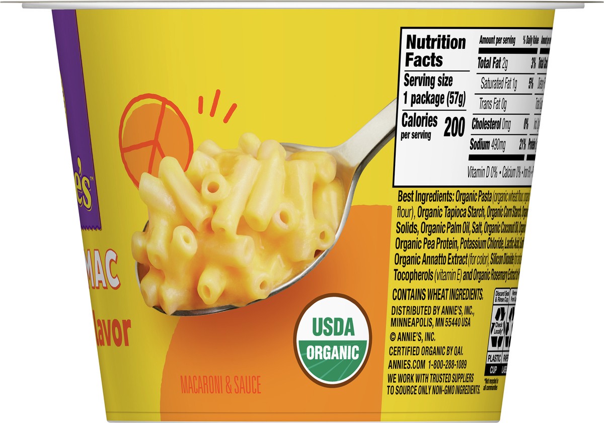 slide 8 of 9, Annie's Organic Vegan Cheddar Macaroni & Cheese, Microwavable, 1 cup, 2oz, 2.01 oz