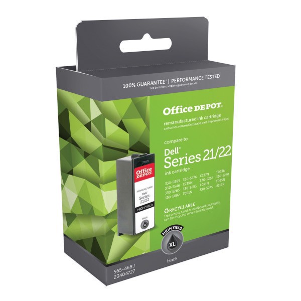 slide 2 of 2, Office Depot® Brand Remanufactured High-Yield Black Ink Cartridge Replacement For Dell™ 21, 22XL, ODD22BXL, 1 ct