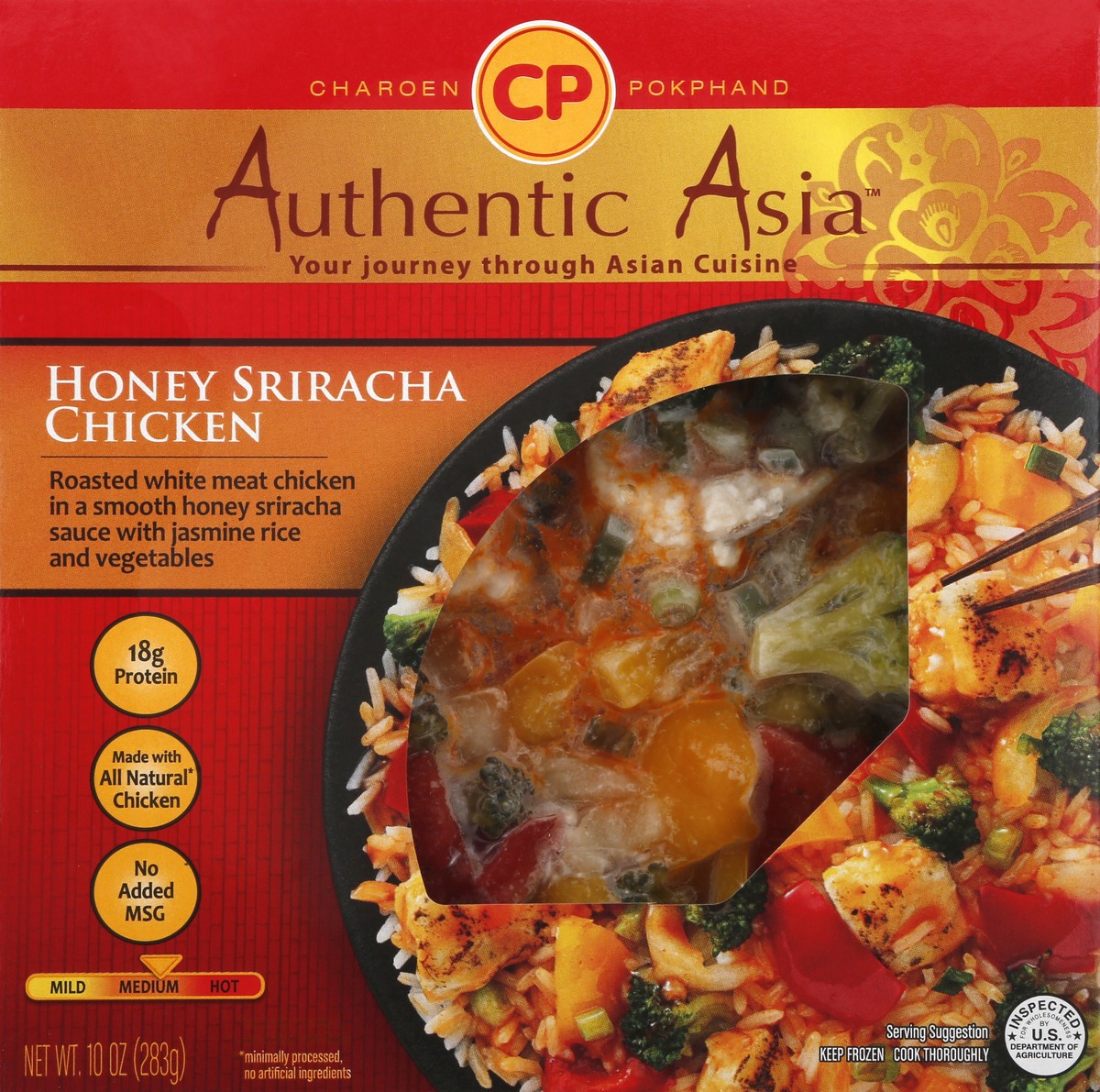 slide 1 of 12, Authentic Asia Honey Sriracha Chicken, 10 oz