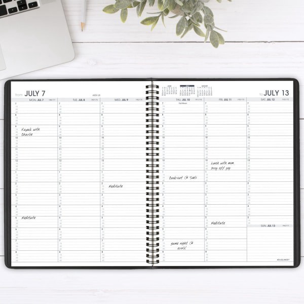 slide 6 of 10, AT-A-GLANCE® Academic 2025-2026 Weekly Appointment Book Planner, Black, Large, 8 1/4"" x 11"", 1 ct