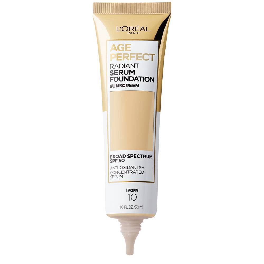 slide 3 of 7, L'Oréal Age Perfect Radiant Serum Foundation With Spf 50, Ivory, 1 oz
